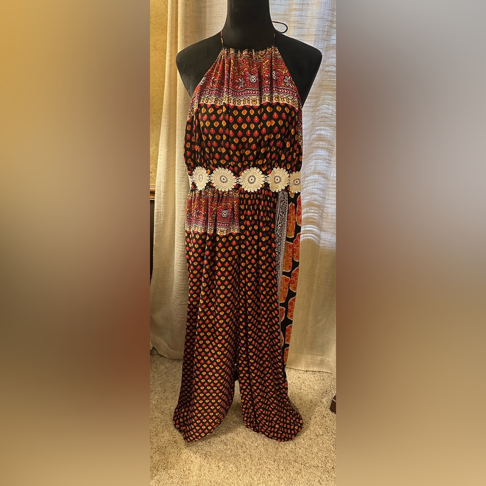 Free People Bohemian Jumpsuit with Floral Patterns